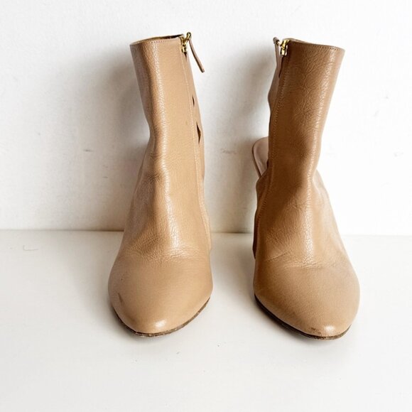 Chloe sling back wedge ankle booties cream taupe size 38 - Picture 3 of 7
